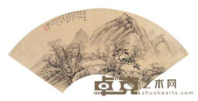 黄易 山水扇片 扇片 53.5×19.5cm